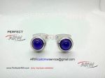 Perfect Replica Cartier Blue Transparent Cufflinks With Stainless Steel